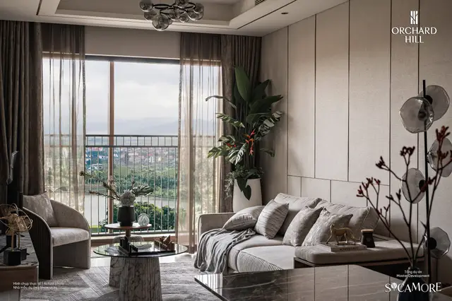 Phòng khách nhà mẫu 3PN